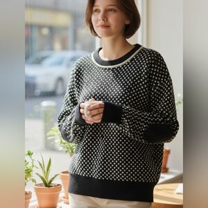 Black and White Polka Dot Sweater